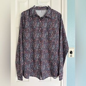 Cinch Women's Paisley Burgundy Long Sleeve size large